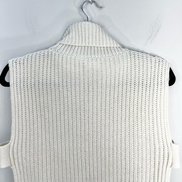 StilEstro Italy ivory cowl neck wool alpaca blend open side sleeveless sweater - Picture 7 of 14